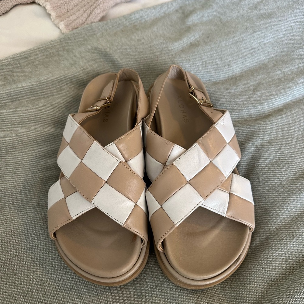 Alohas slingback Tan and White Women's Sandals